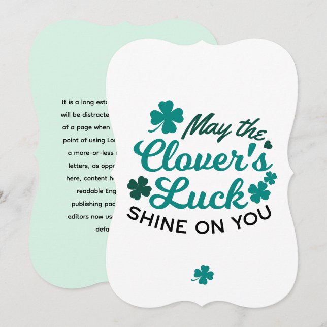 Lucky Clover Charm - May the Clover's Luck Shine Invitation (Front/Back)