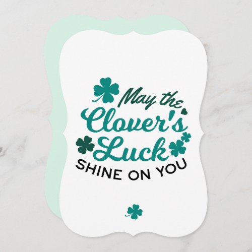 Lucky Clover Charm _ May the Clovers Luck Shine Invitation