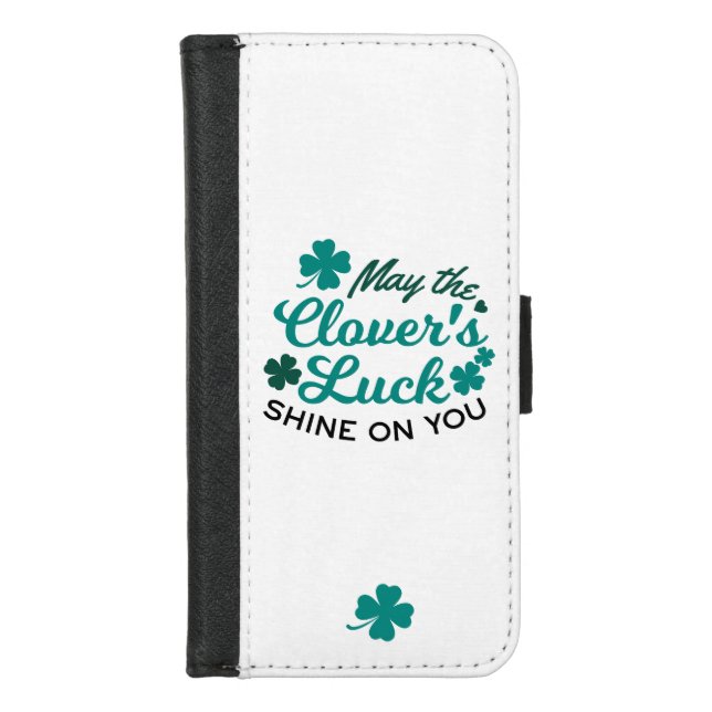 Lucky Clover Charm - May the Clover's Luck Shine iPhone Wallet Case (Front)