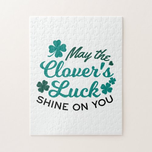 Lucky Clover Charm _ May the Clovers Luck Shine Jigsaw Puzzle