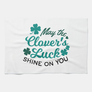 Lucky Clover Charm - May the Clover's Luck Shine Kitchen Towel