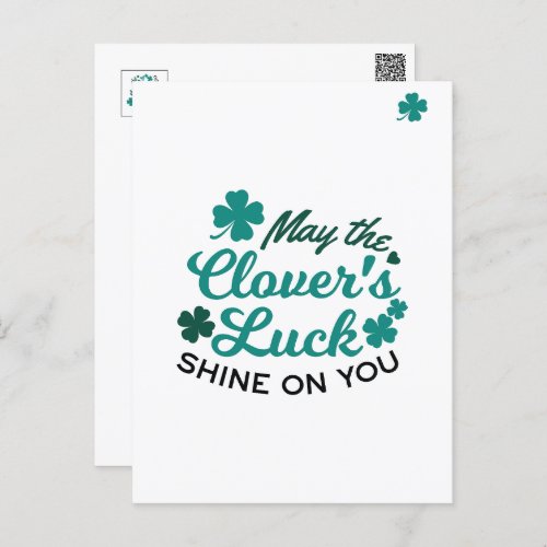 Lucky Clover Charm _ May the Clovers Luck Shine Postcard