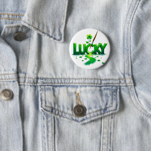 Lucky Clover Design for St. Patrick's Day Button