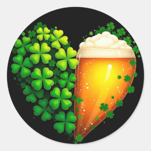 Lucky Clover Design for St. Patrick's Day Classic Round Sticker