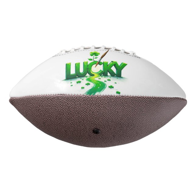 Lucky Clover Design for St. Patrick's Day Football (Rotated 270)