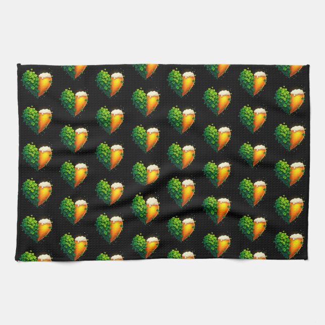 Lucky Clover Design for St. Patrick's Day Kitchen Towel (Horizontal)