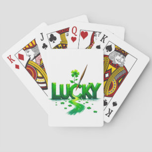 Lucky Clover Design for St. Patrick's Day Poker Cards