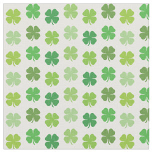 Lucky Clover Fabric White With Green Shamrocks