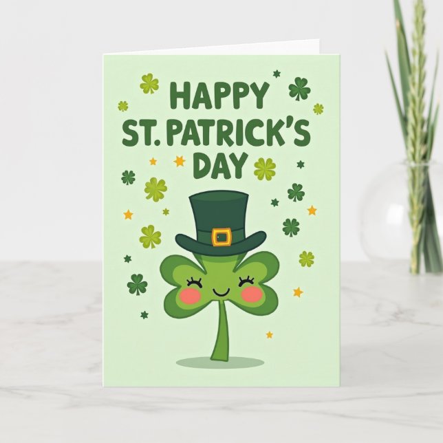 Lucky Clover Faux Gold Foil Card (Front)