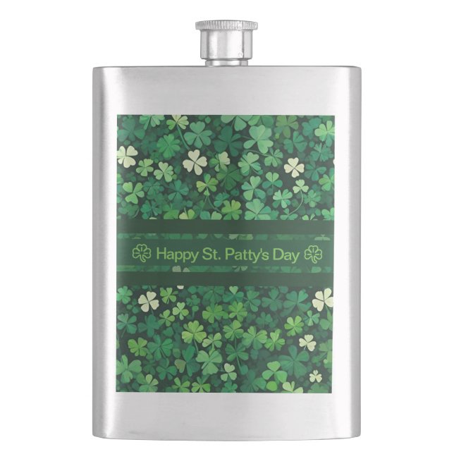 Lucky Clover Field Flask (Front)