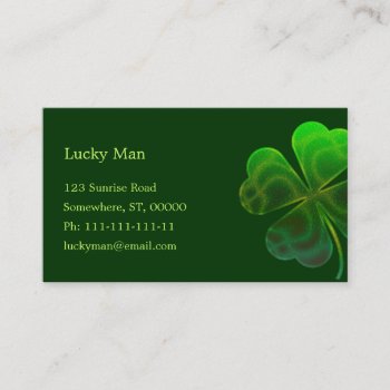 Lucky Clover | Floral Business Card by wierka at Zazzle