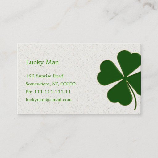 Customizable Lucky Business Card