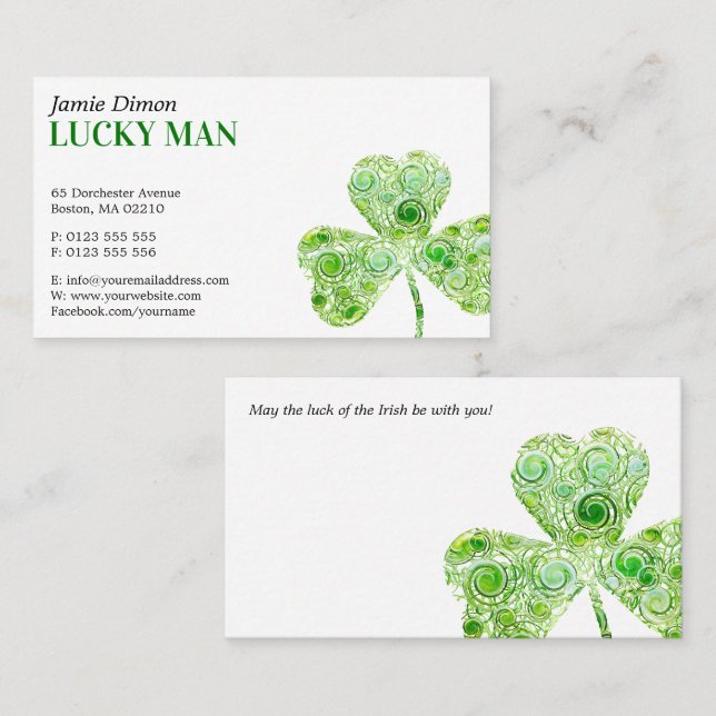 Lucky Clover | Floral Business Card (Front/Back)