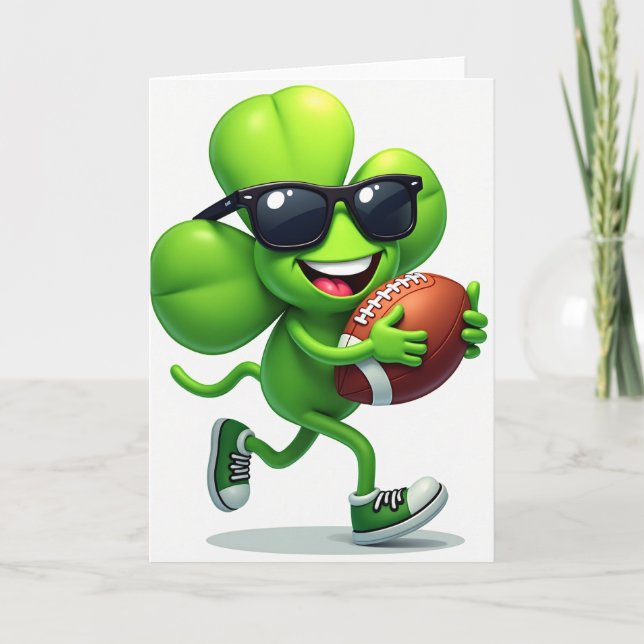 Lucky Clover Football Fun Card (Front)
