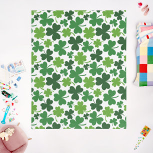 Lucky Clover Four Leaf Seamless Pattern Green Outdoor Rug