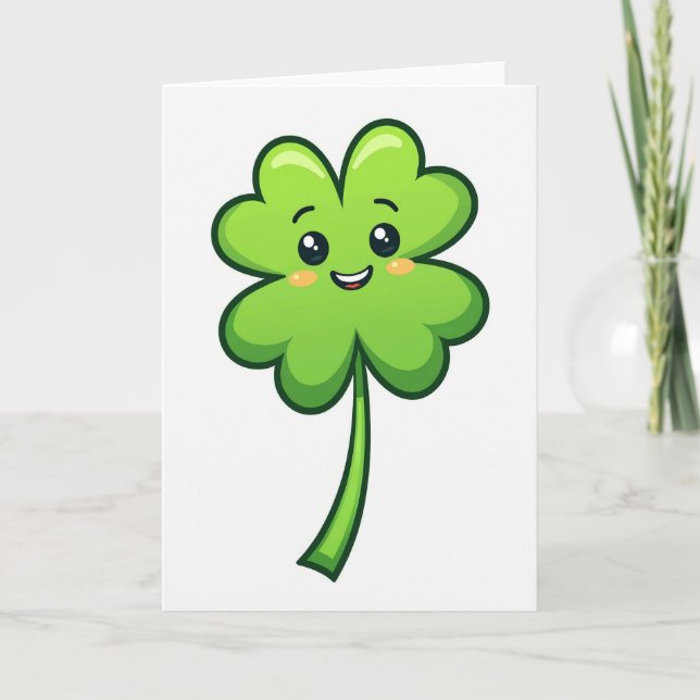 Lucky Clover Friend Smile Card (Front)