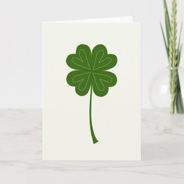 Lucky Clover Glitter Texture Card (Front)