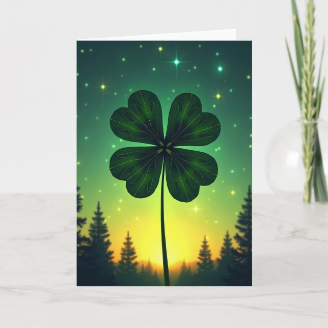 Lucky Clover Glowing Green Card (Front)