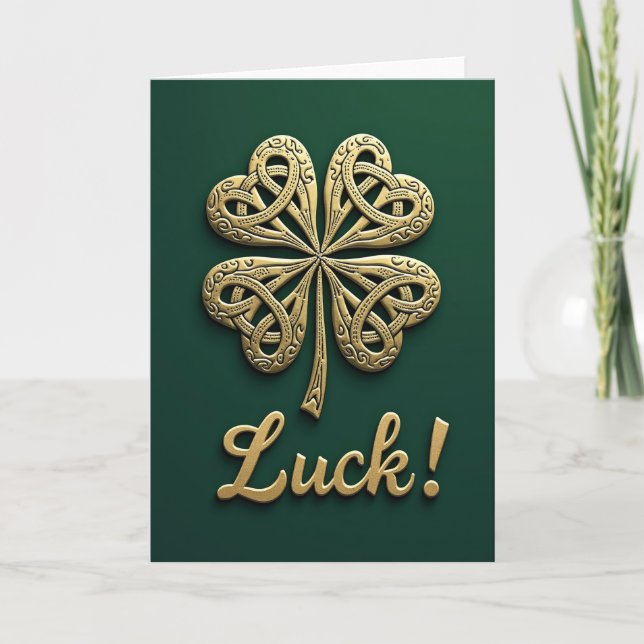 Lucky Clover Gold Luck Card (Front)