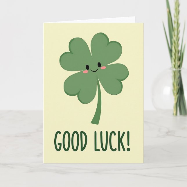 Lucky Clover Good Luck Card (Front)