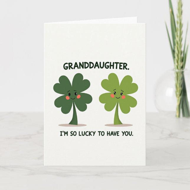 Lucky Clover Granddaughter Card (Front)
