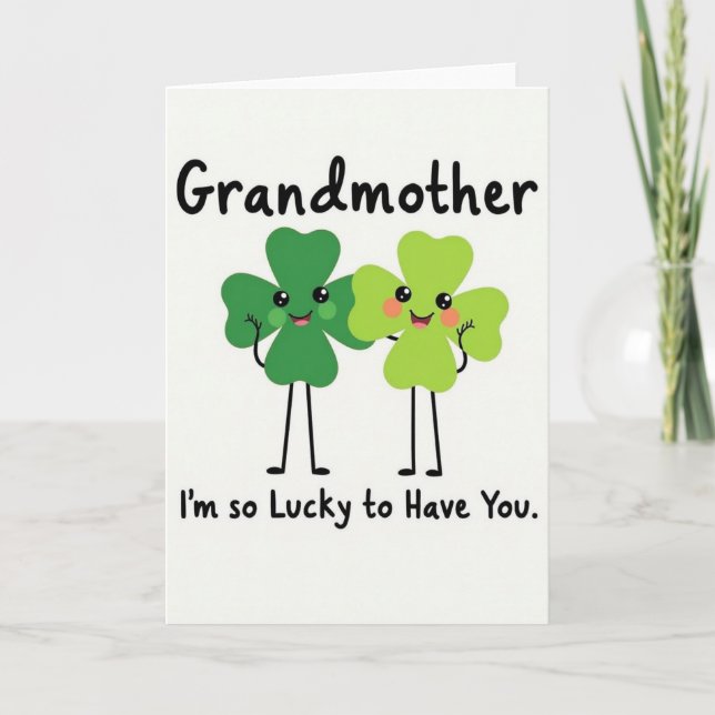 Lucky Clover Grandmother Card (Front)