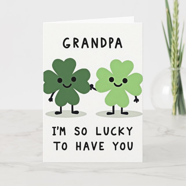 Lucky Clover Grandpa Card (Front)