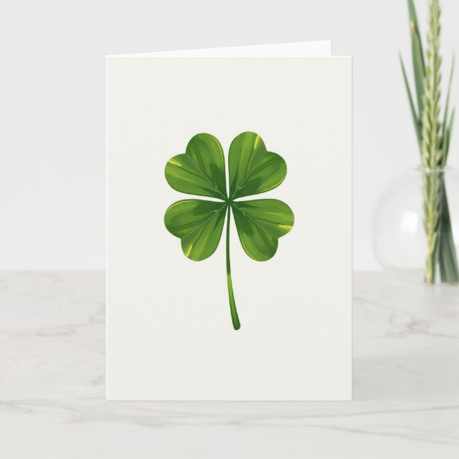 Lucky Clover Green Leaf Card (Front)