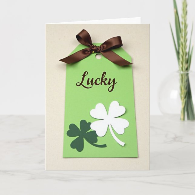 Lucky Clover Green Pattern Card (Front)