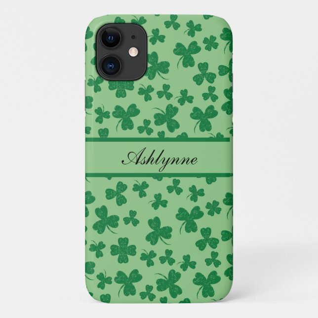 Lucky Clover Green Personalized iPhone/iPad case (Back)