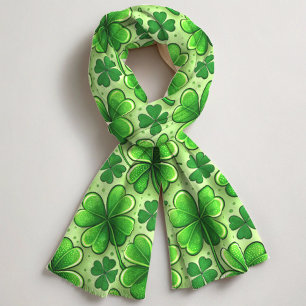 Lucky Clover Green St Patrick's Day Scarf