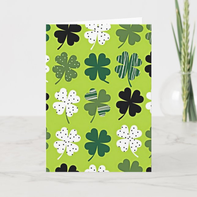 Lucky Clover Green Texture Card (Front)