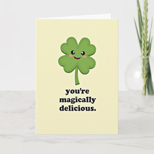 Lucky Clover Greeting Card (Front)