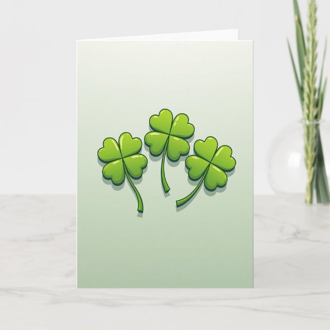 Lucky Clover Greetings Card (Front)