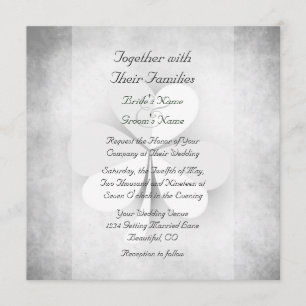 Lucky Clover Grey White Green Orange Irish Wedding Invitation