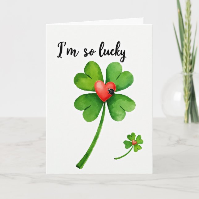 Lucky Clover Heart Art Card (Front)