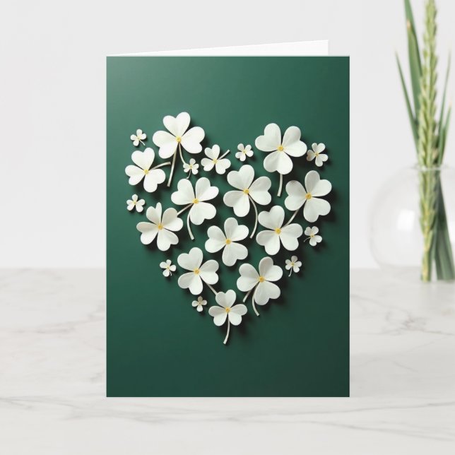 Lucky Clover Heart Card (Front)