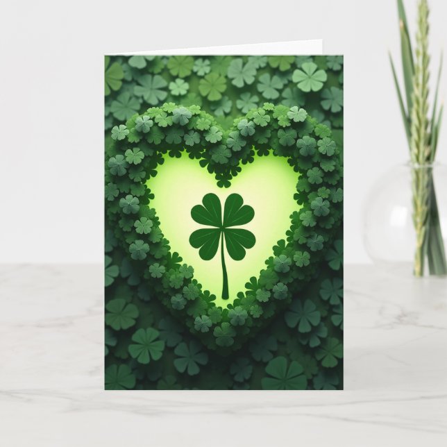Lucky Clover Heart Green Card (Front)