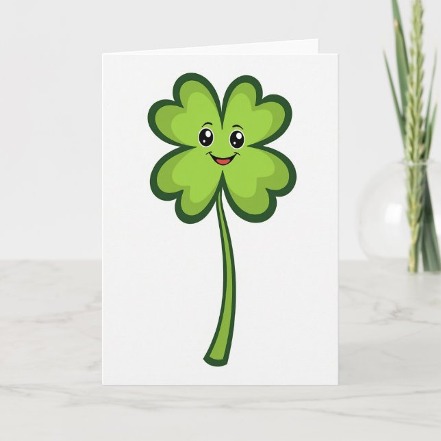 Lucky Clover Heart Pattern Card (Front)