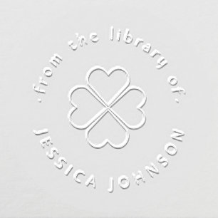 Lucky Clover Hearts Elegant From The Library Of Embosser