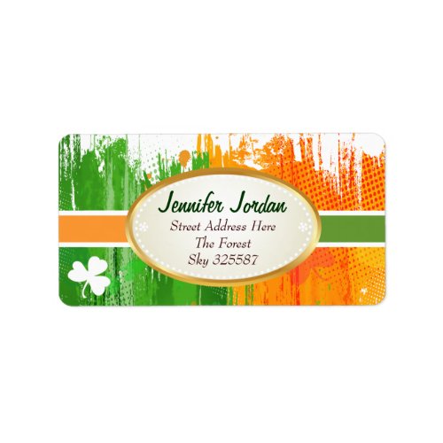 Lucky Clover  Ink Background Label