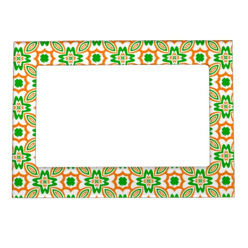 Lucky Clover Irish Flag Colors Magnetic Photo Frame