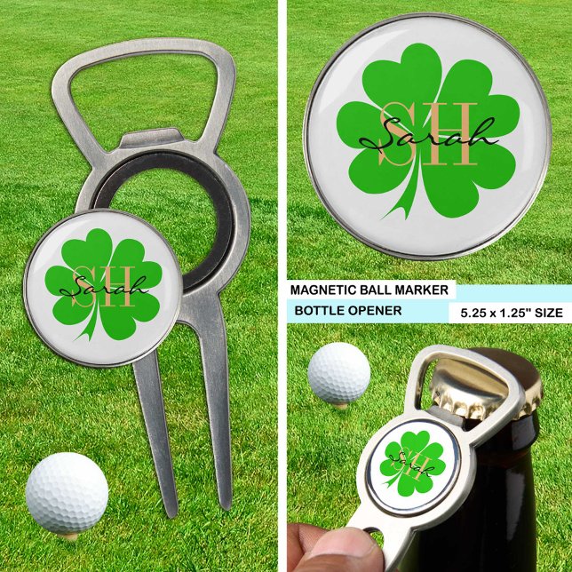 Lucky Clover leaf monogrammed & Shamrock / Irish Divot Tool (Creator Uploaded)