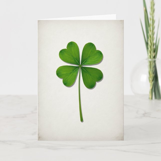 Lucky Clover Leaf Pattern Card (Front)