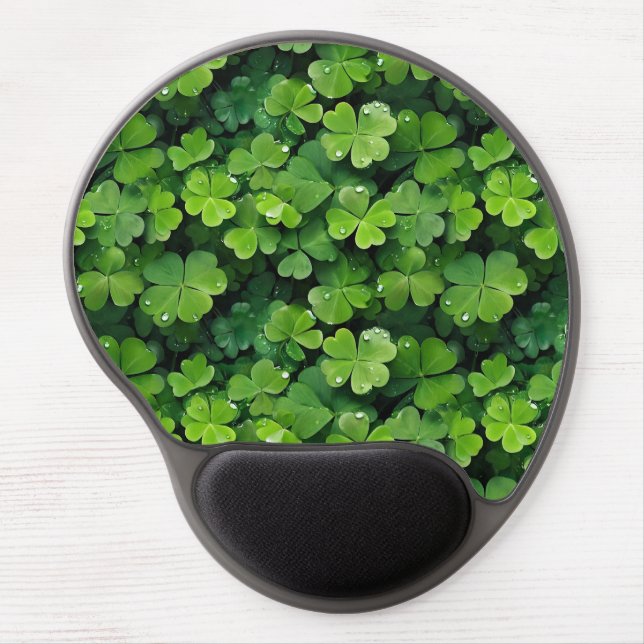 Lucky Clover leaves background Gel Mouse Pad (Front)