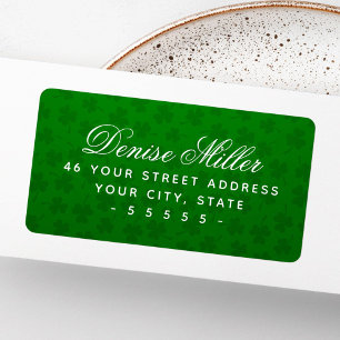 Lucky clover leaves green St Patrick's day Label