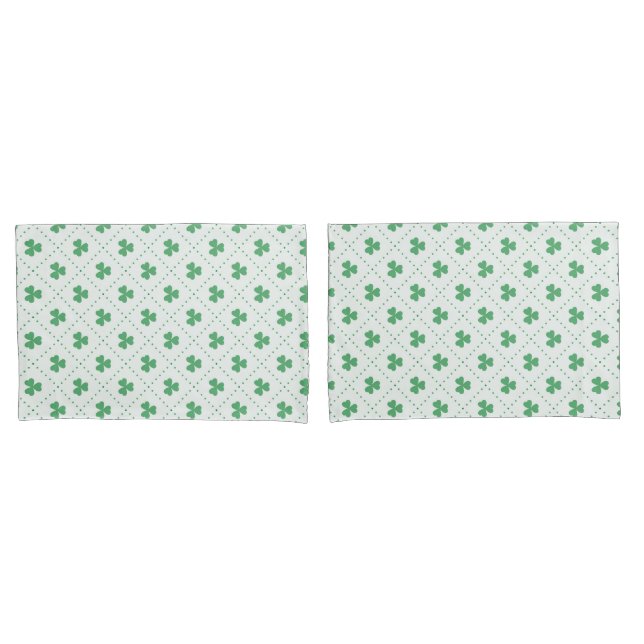 Lucky Clover Leaves Pattern Standard Size Pillow Case (Front-Set)