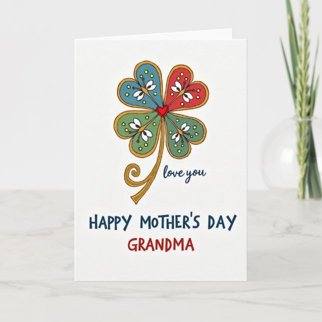 Lucky Clover Mothers Day Card (Front)