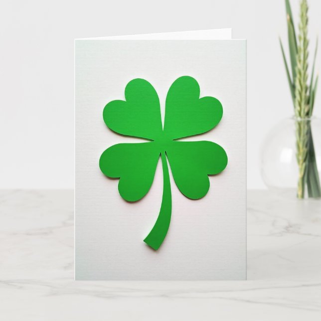 Lucky Clover Paper Cut Out Card (Front)
