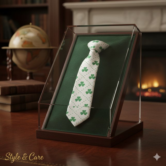 Lucky Clover Pattern Tie for Work or Events (Lucky Clover Pattern Tie for Work or Events)